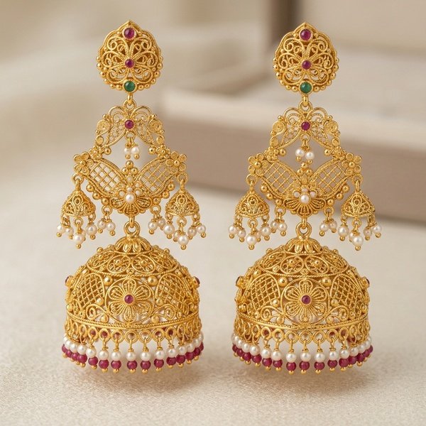 Designer Gold Drop Earrings