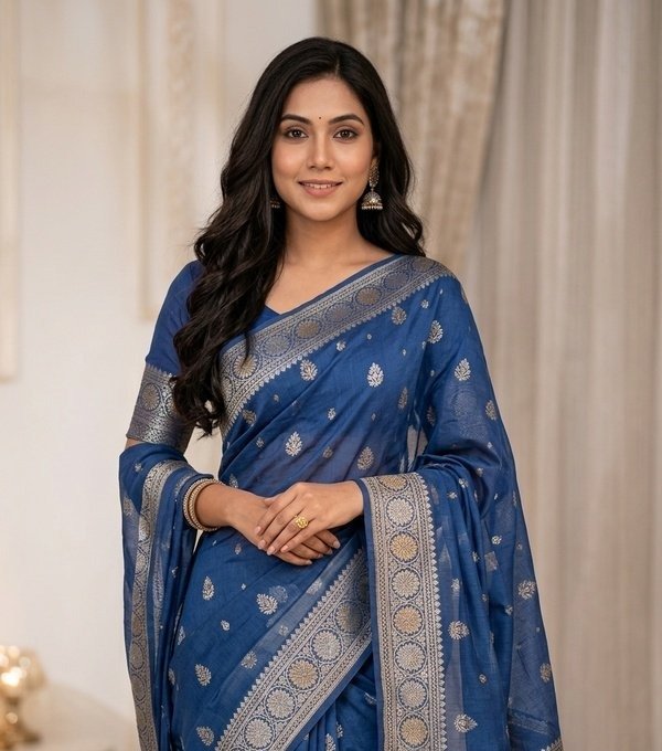Katan Silk Saree with Blouse Piece